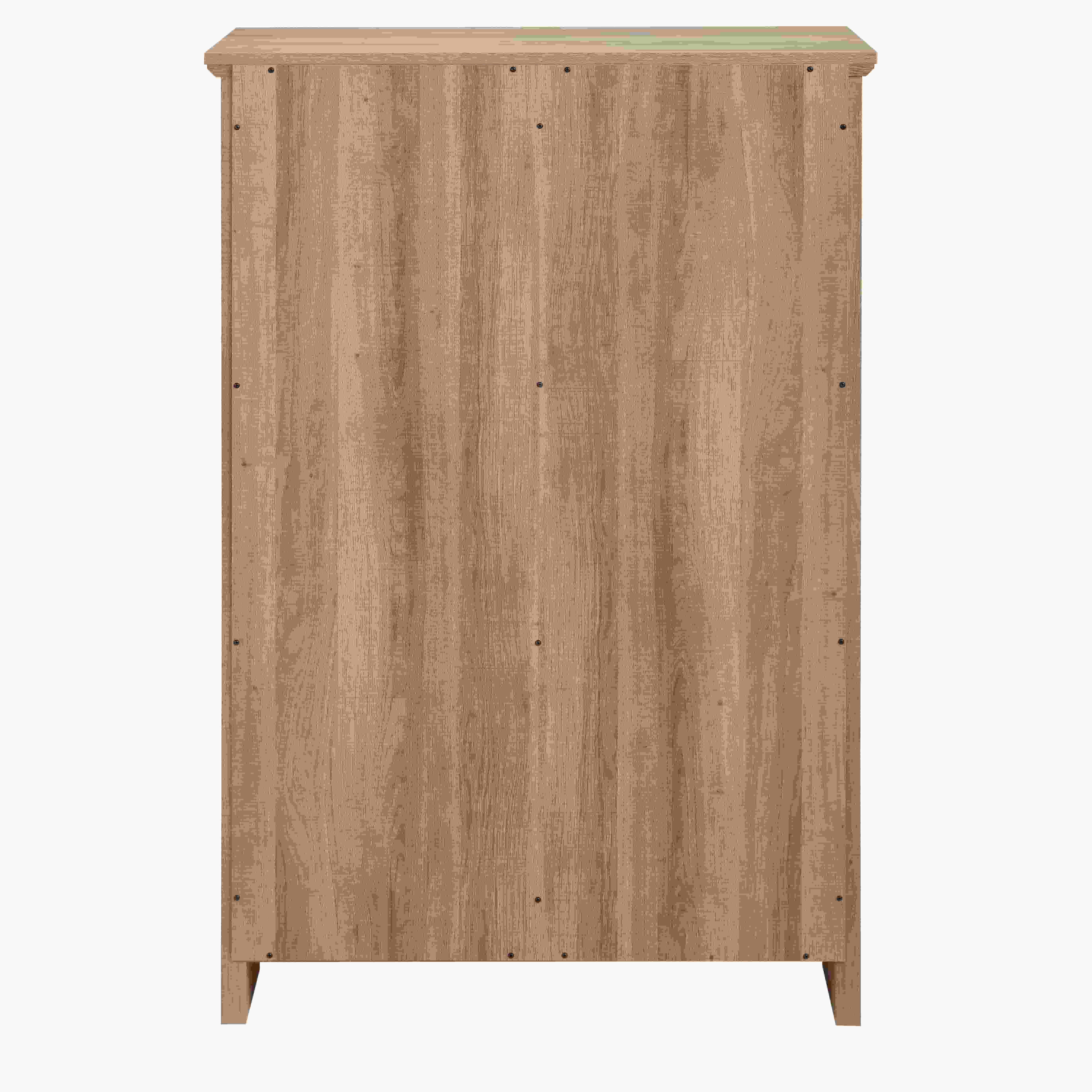 Aukfa 5 Drawers Dresser, Tall Dresser 5 Chest of Drawers w/Sliding Barn Door for Bedroom, Hallway,Oak