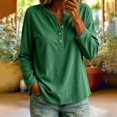 thumbnail image 2 of Yotami Ribbed Tops for Women Long Sleeve Button V-Neck Shirts Loose Fit Lightweight Dressy Casual Blouse Fall Outfits, 2 of 4