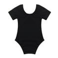 thumbnail image 3 of CHICTRY Justaucorps de Gymnastique à Manches Courtes pour Filles, Extensible, Ballet, Danse, Noir 8, 3 of 7