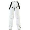 thumbnail image 3 of Aboser Snowboard Ski Pants for Men Women Unisex Winter Baggy Snow Pants Thermal Waterproof Windproof Snowpants Insulated Snow Bibs Overall with Pockets White XL, 3 of 6
