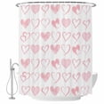 thumbnail image 2 of Valentine's Day Waterproof Fabric Shower Curtain,Valentines Pink Love Heart Romantic Waterproof Fabric Shower Curtain for Bathroom Curtains Bathtubs Hotel Shower Curtains with 12 Hooks Standard 66x72, 2 of 8