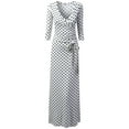 thumbnail image 1 of Doublju Women's 3/4 Sleeve Wrap Front Maxi Dress with Tie Waist, 1 of 4