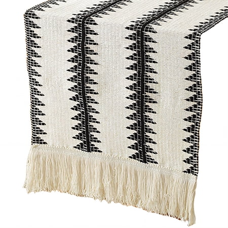 AUQ 2026 New Table Runner,Lightweight Cotton Linen Farmhouse Table Runner,Crisp Edge Detail Dining Room Table Decor,Style2,30*200Cm