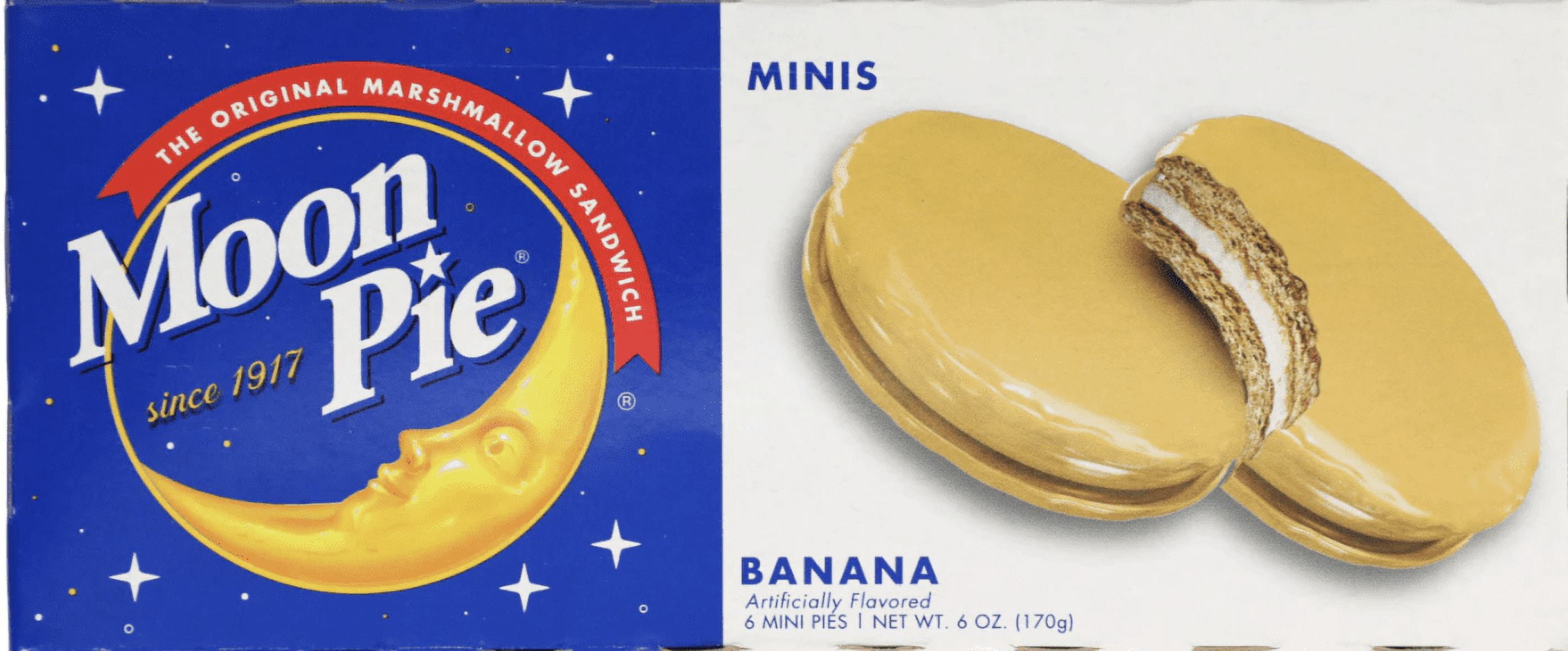 Moon Pies Mini Case lot 12 Boxes x 6 individual Moon Pies (Banana)