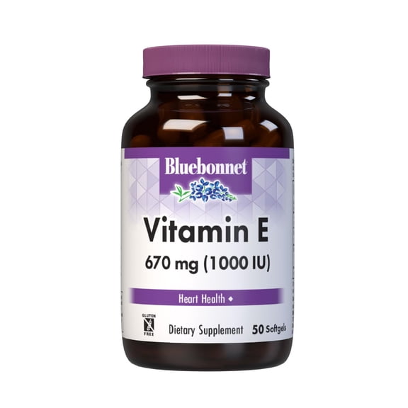 Bluebonnet Nutrition Vitamin E 1000 IU (670mg) Mixed Softgels, 50 Count