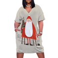 thumbnail image 2 of sus renos / Weihnachtsmann mit Rentier Vestido holgado con bolsillos Vestido de fiesta Vestido de fiesta para mujer Vestido largo de fiesta Vestido de mujer, 2 of 7