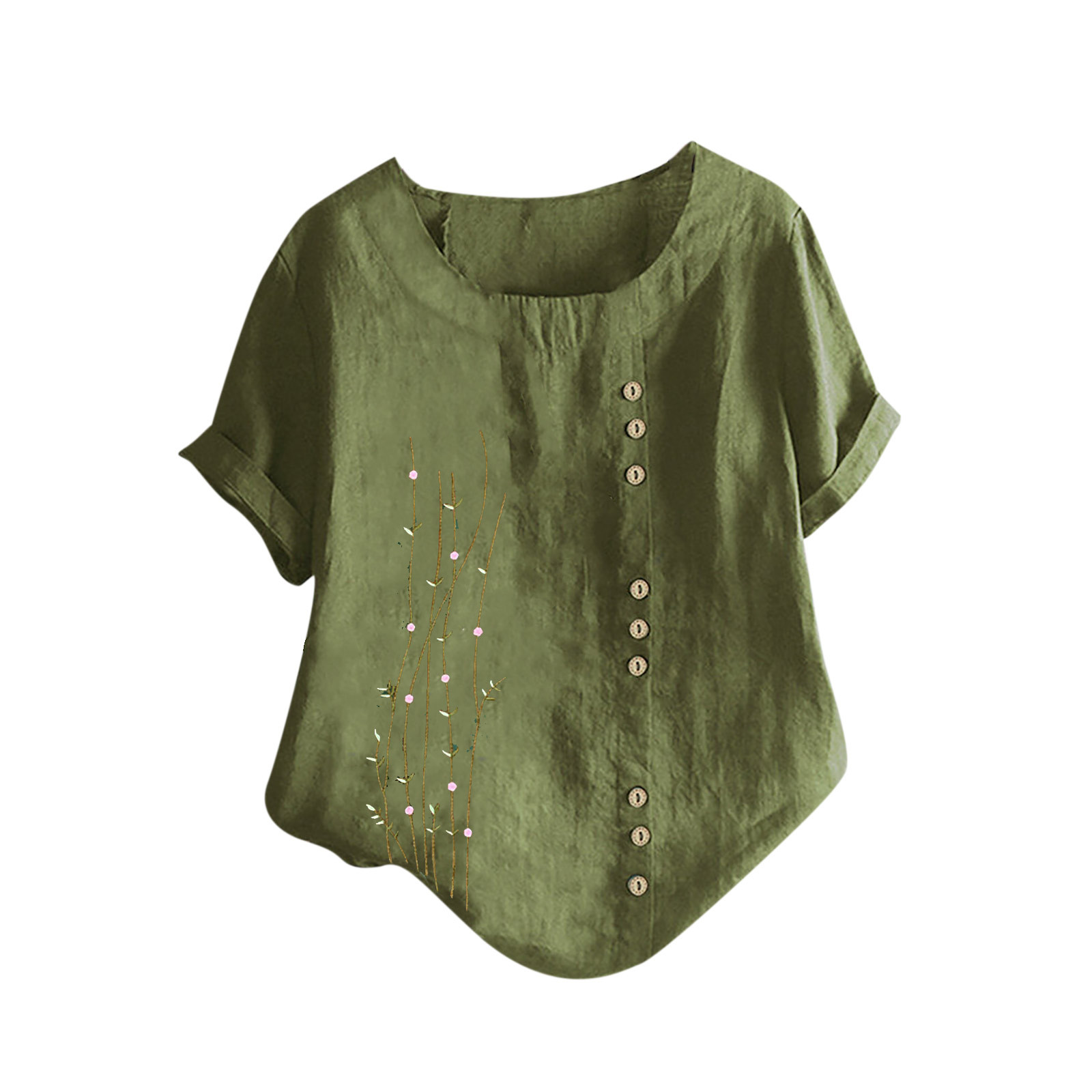 Button Down Shirts For Women Linen 