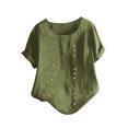 thumbnail image 2 of Puntoco Mujer Verano Casual O-Cuello Manga Corta Flor Estampado Camisa Suelta Blusa tops Puntoco Puntoco-6423, 2 of 5