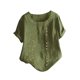 thumbnail image 2 of Pntutb Mujer Verano Casual O-Cuello Manga Corta Flor Estampado Camisa Suelta Blusa tops Pntutb Pntutb-6423, 2 of 5