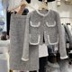 thumbnail image 1 of Conjunto de falda de dos piezas para primavera y otoño, chándal de 2 piezas, chaqueta corta y falda Midi ajustada, conjuntos de vestido, 1 of 5