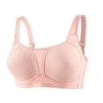thumbnail image 2 of Womens Sports Bras Thin Sagging Gathering Bra With Double Breasts Plus Size Seamless Sports Bra Wireless Bra Pink XL, 2 of 7