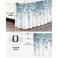 thumbnail image 3 of Teal Blue Eucalyptus Leaves Wrap Around Bed Skirts for Queen Bed 18" Drop,Bed Skirt with Adjustable Elastic Belt Dust Ruffle Bed Valance for Bedroom Spring Floral Summer Botanical Bed Frame Cover, 3 of 7