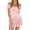 Pink, variant on Women Summer Short Dress Solid Color Ruched Bust Boat Neck Off Shoulder Puff Sleeve A-Line High Waist Dress