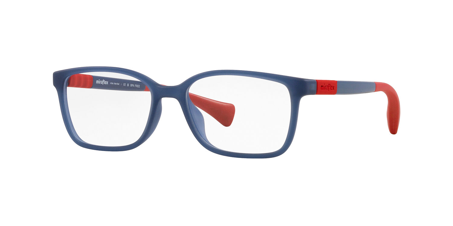 Miraflex Youth Size 49 0MF4013 Lifestyle Eyeglasses with Case, Translucent Light Blue