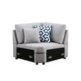 thumbnail image 3 of 126" Wide Fabric Modular Corner Sectional Sofa with Ottoman in Light Gray, 3 of 5