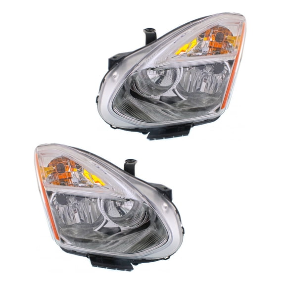 For Nissan Rogue 2011 2012 Headlight Driver and Passenger Side | Pair | Clear Lens | Replacement For NI2502202, NI2503202 | 26060-1VK0A, 26010-1VK0A