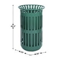 thumbnail image 4 of Flash Furniture Commercial Grade Green Outdoor Round Slatted Steel 37 Gallon Trash Can with Removable Inner Bin, 4 of 13