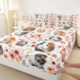 thumbnail image 3 of Homewish Kawaii Guinea Pig Twin Sheet Sets,Rustic Flower Twin Fitted Sheet,Orange White Gray Flat Sheet For Men Women,Microfiber Bedroom Decor,3-Piece, 3 of 7