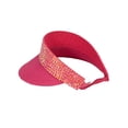thumbnail image 3 of Top Headwear Women's Paper Braid 4 Inch Brim Sun Visor w/ Rhinestone - Fuchsia, 3 of 4