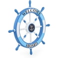 thumbnail image 2 of Nagina International 24" Welcome Aboard Rudder Ship's Wheel Beach Ornament Wood Nautical Decoration, 2 of 3