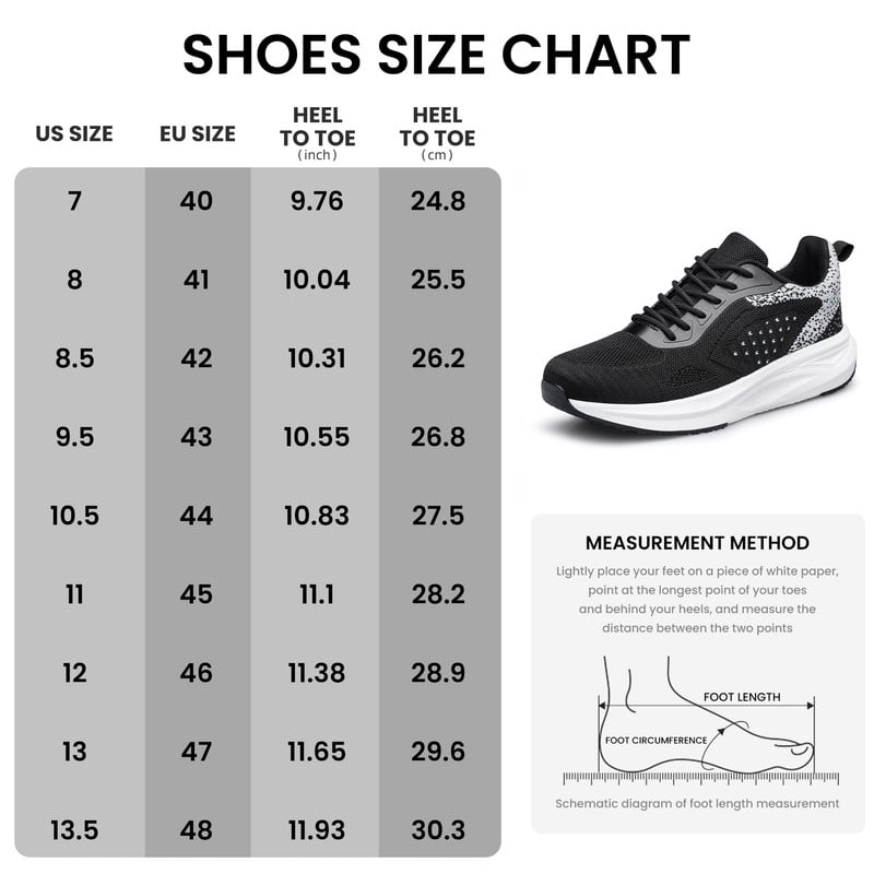 YHOON Mens Running Shoes Slip on Comfortable Lightweight Running Shoes Tennis Workout Training Sneakers Black Size 7