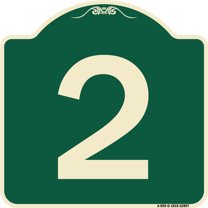 SignMission Designer Series Sign - Sign with Number 2 | Green & Tan 18" X 18" Heavy-Gauge Aluminum Architectural Sign | Protect Your Business & Municipality | Made in the USA