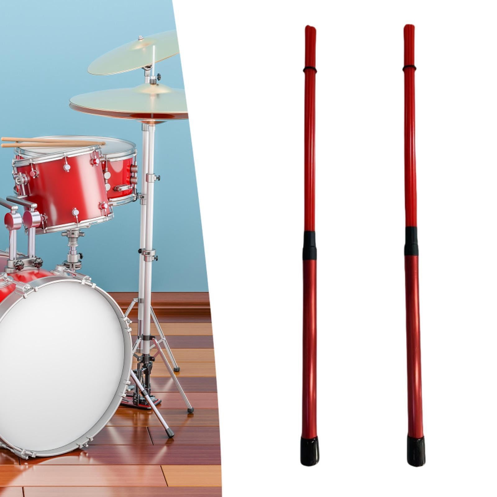 STARTIST Drum Sticks 15.75 inch Length Drum Accessories Quiet Drumsticks Drum Wire Brushes for Acoustic Performance Students Jazz Folk Red