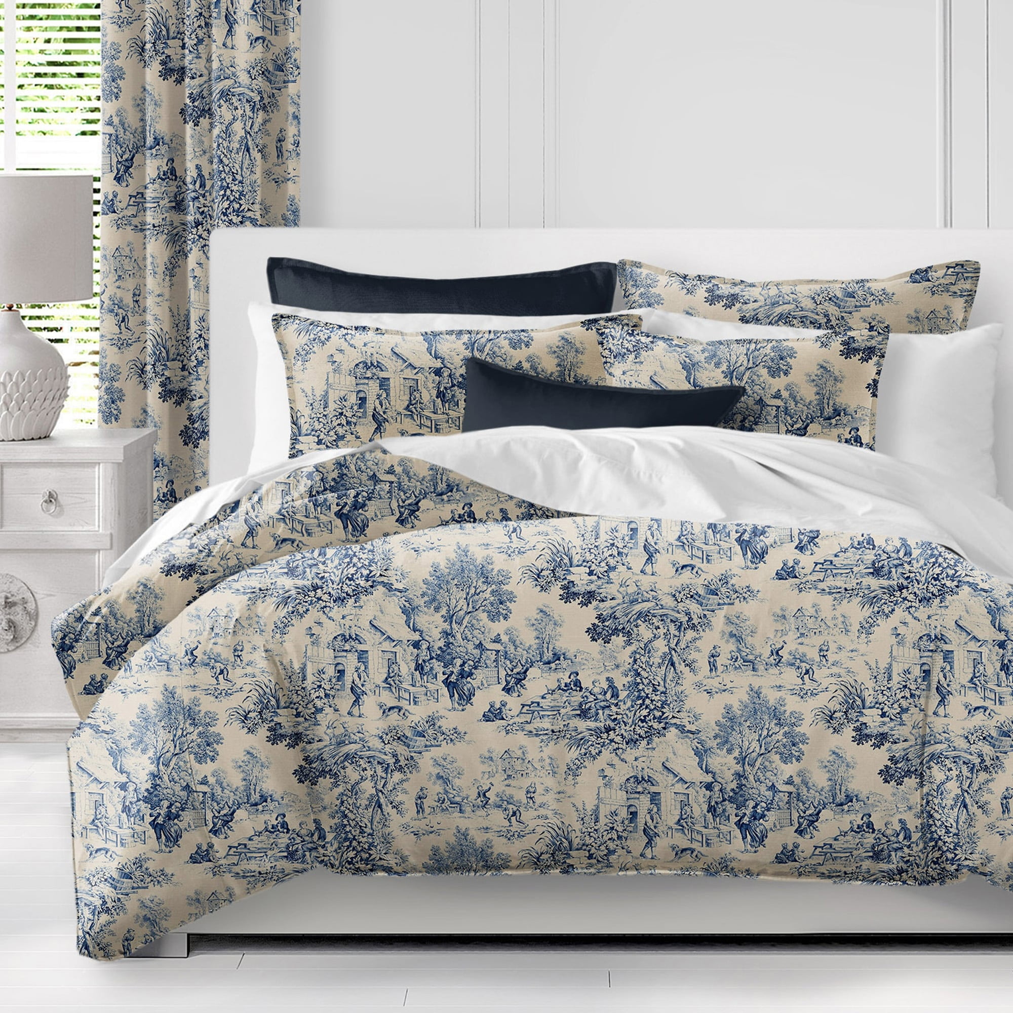Blue toile 2025 pillow shams