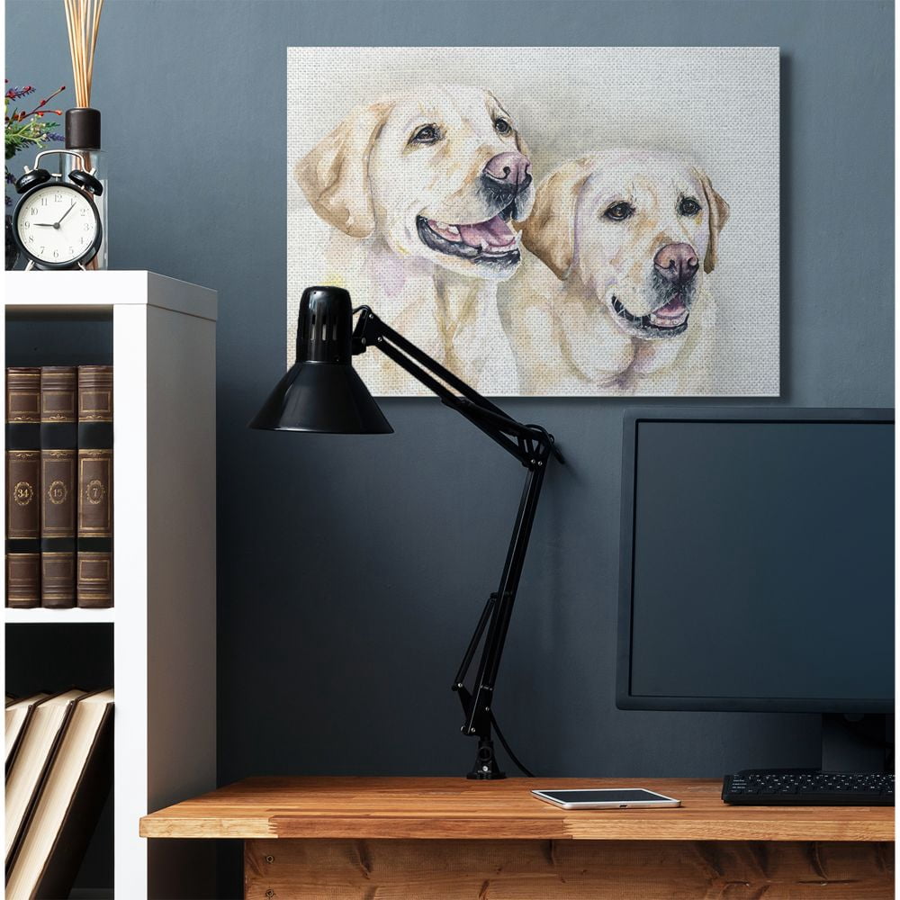Stupell Industries Dog Friends Pet Animal Watercolor Painting Canvas Wall Art by George Dyachenko
