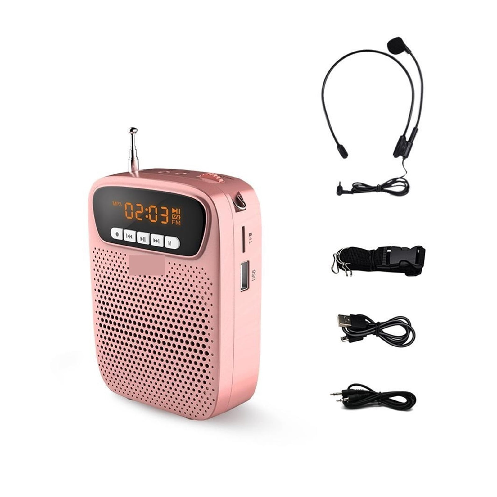 Portable Voice Amplifier Wired Microphone FM Radio AUX Audio Recording Bluetooth Speaker For Teachers Instructor S278 ,Easy to Operate