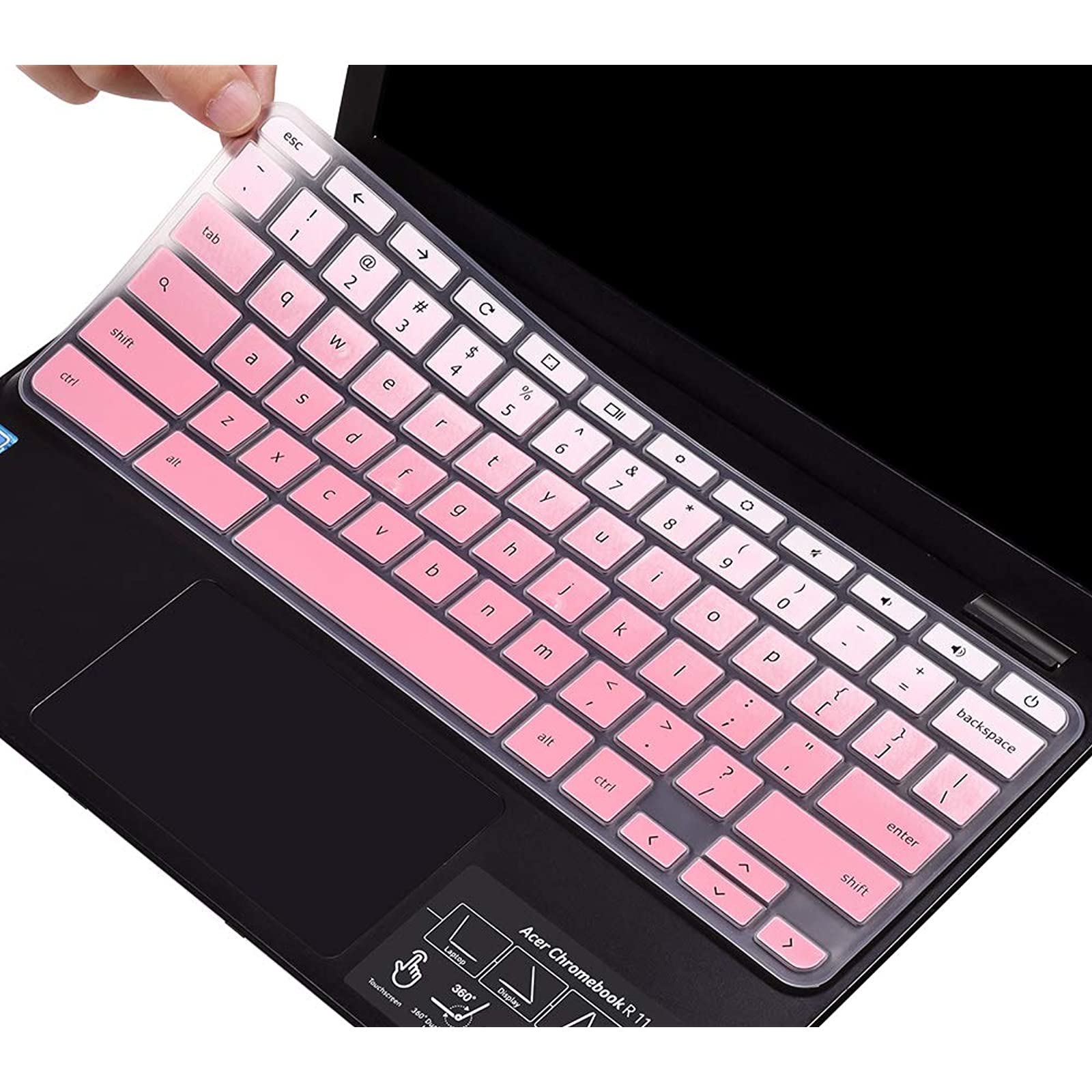 Keyboard Cover For Acer Chromebook Premium R11 Cb3 131 Cb3 132 Chromebook R 11 Cb5 132t Acer Chromebook Spin 13 Cp713 Cb5 312t Chromebook 14 Cb514 Acer Chromebook Spin 15 Cp315 Skin Ombre Pink Walmart Com