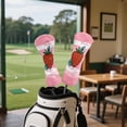 thumbnail image 3 of Uorisanigo Golf Club Head Cover Set of 3, Waterproof Golf Driver Fairway Wood Hybrid Headcover Head Cover, Funny PU Leather Red Strawberry Headcover, Keep Clubs Dry and Clean, 3 of 7