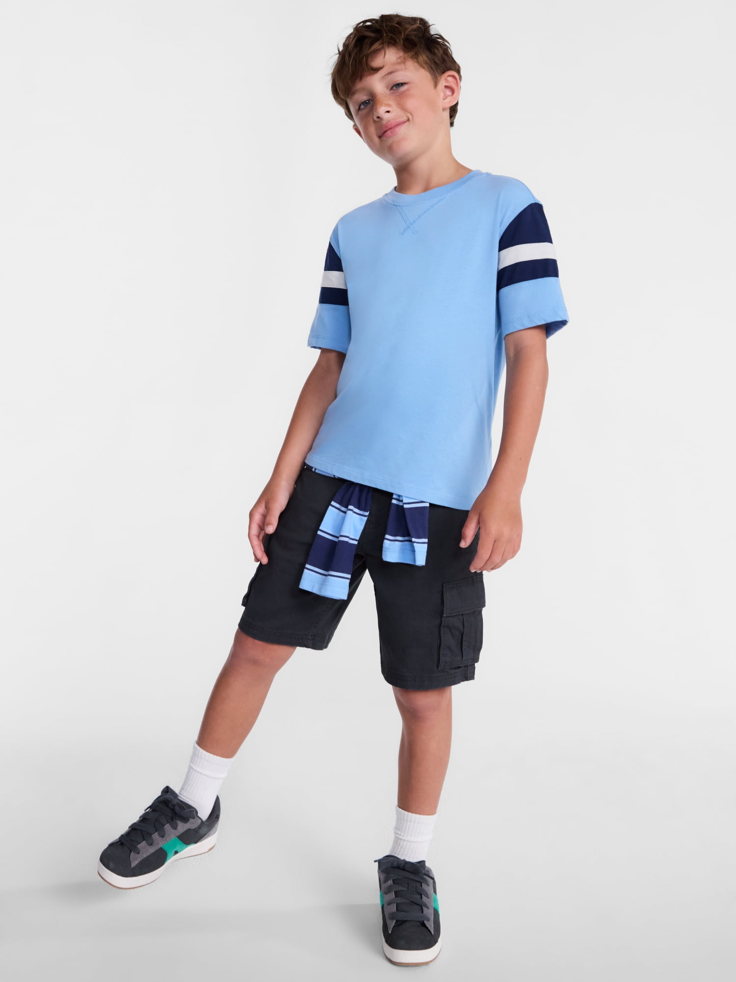Wonder Nation Boys Twill Cargo Shorts, Sizes 4-18