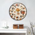 thumbnail image 2 of Yayeee Wall Clock Battery Operated 9.5" Silent Quartz Non-Ticking for Living Room Decor, Fall Beige Pumpkin, 2 of 8