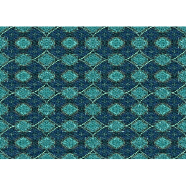 Ahgly Tapis Rectangulaire Lavable en Machine Intérieur Transitionnel Bleu Profond, 3 Pieds x 5 Pieds