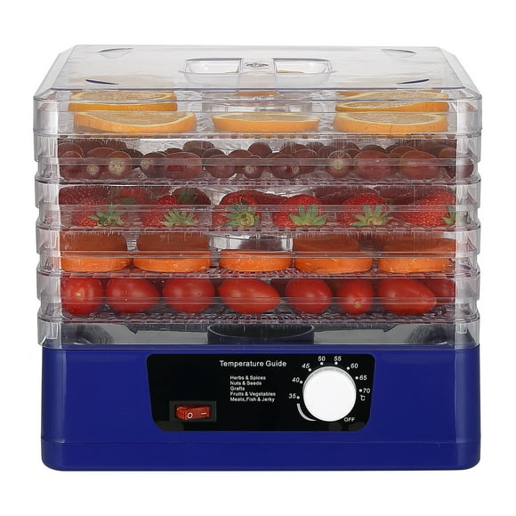 Yeacher 5 Trays Food Dehydrator Automatic Power Off Food Dehydrator Adjustable Intelligent Food Dehydrator for Jerky Meat Herbs Fruit Dryer Machine with Digital Timer and Temperature Control