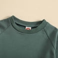 thumbnail image 4 of TOWED22 Toddler Baby Boy Girl Fall Winter Outfit Checkered Patchwork Long Sleeve Sweatshirt Pullover Tops Jogger Pants 2Pcs Clothes Set Size:18-24 M,Color:Dark Green, 4 of 6