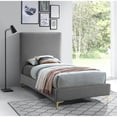 thumbnail image 3 of Meridian Furniture Geri Gray Velvet Twin Bed with Gold and Chrome Legs Included, 3 of 9