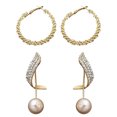 thumbnail image 1 of 2 pares de aretes en diferentes estilos para mujer, aretes de aro retorcidos para mujer, aretes de aro grandes, aretes de cuentas, 1 of 5