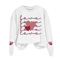 thumbnail image 4 of VISALY Pullover Crewneck Sweatshirt Graphic Sweatshirts Oversized Hoodies Striped Plus Size Sweatshirts Long Sleeve Sweaters Pullover Printed Sweaters Trendy Tunic Sweater Basic Sweatshirts White Xxl, 4 of 4