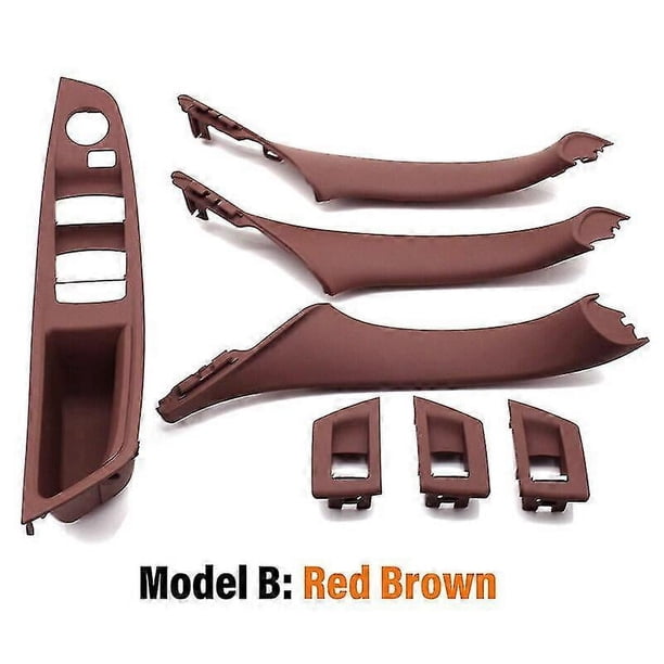 Cubierta de manija de puerta interior de coche, color beige y negro, de carbono, para BMW Serie 5 F10 F11 F18 2009-2017, volante a la izquierda, s202412246378