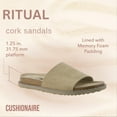 thumbnail image 4 of Cushionaire Ritual Suede Slide Sandals for Women - Slip On Womens Leather Sandals with Cushioned Cork Footbed and Arch Support, 4 of 20