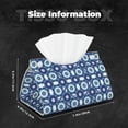 thumbnail image 6 of Lsque Vintage Blue Printed Long Tissue Box Cover Holder, Facial Paper Organizer Dispenser,Triangle with Bottom Belt, PVC Leather Decorative Organizer, 6 of 9