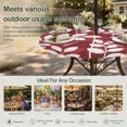 thumbnail image 6 of Round Outdoor Tablecloth with Umbrella Hole and Zipper, Burgundy Leaves Tablecloth with Elastic Waterproof, Farmhouse Botanical Branch Vintage Modern Patio Table Covers for 55" - 60" Pool Tables, 6 of 9