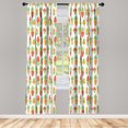 thumbnail image 5 of Ambesonne Carrot Window Curtains, Root Veggie Food Art Design, Each 28" W x 63" L, Burnt Sienna and Orange, 5 of 5