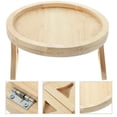 thumbnail image 5 of Round Foldable Wooden Sofa Clip on Side Table for Wide Couches Arm,Armrest Table for Eating/Drinks/Snacks/Remote/Control, 5 of 7