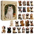 thumbnail image 2 of Cat Advent Calendar, 24‑Day Christmas Countdown Calendar 24 Pcs 2D Acrylic Cute Kitten Ornaments, Festive Hanging Decor for Christmas Tree, Holiday Gift for Cat Lovers & Cat Owners (D), 2 of 9