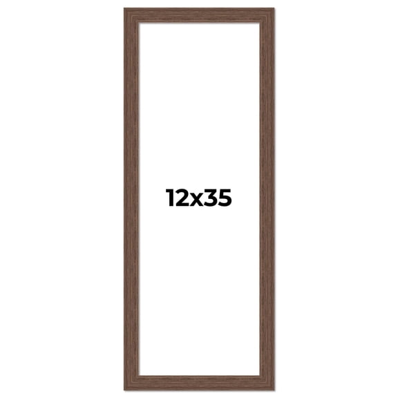 12x35 Frame Brown Distressed Barnwood Picture Frame | Rustic Farmhouse Photo Frame Includes UV