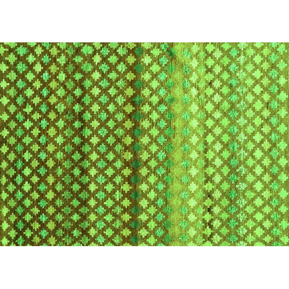 Ahgly Company Indoor Rectangle Oriental Green Traditional Area Rugs, 2' x 3'