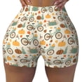 thumbnail image 2 of Sikiie Bicycle And Pumpkins Workout Shorts Women Scrunch Butt Gym Shorts Seamless High Waist Tummy Control Yoga Biker Athletic Shorts-Small, 2 of 8